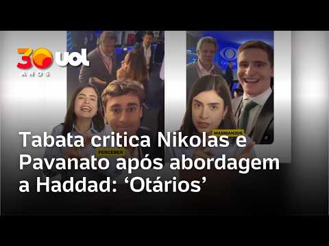 Tabata Amaral critica Nikolas e Pavanato após abordagem a Haddad em debate da Band: ‘Otários’