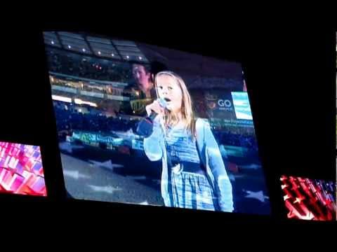 9 yo Madelyn Joy - National Anthem @ Monster Jam - Anaheim