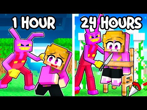 24H with YANDERE JAX in Minecraft... GONE CRAZY!