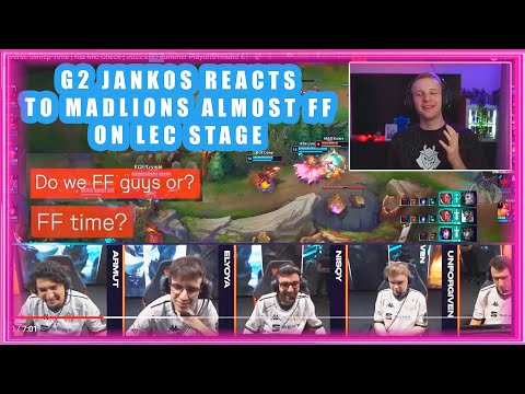 G2 Jankos Reacts to MadLions Almost FF on LEC Stage