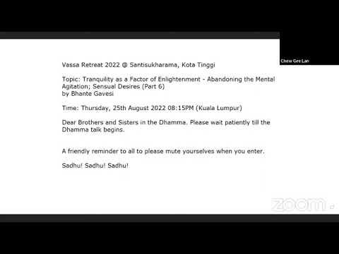 Tranquility as a Factor of Enlightenment | Part 6 | Abandoning the Mental Agitation