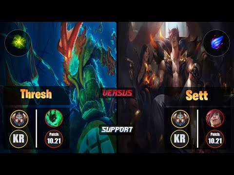 Challenger THRESH [Aftershock] (Support) VS  SETT - Challenger KR Patch 10.21