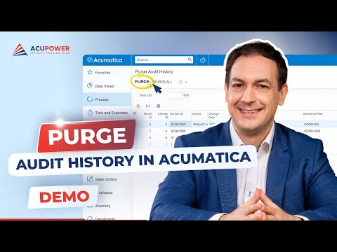 Purger l’historique d’audit dans Acumatica Cloud ERP. Personnalisation