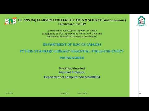Python Standard Library Essential Tools Oops With Python Programming Sns Institutions