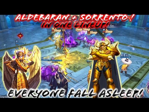 Saint Seiya: Awakening - Sorrento with Aldebaran Combo in One Lineup PvP Test!