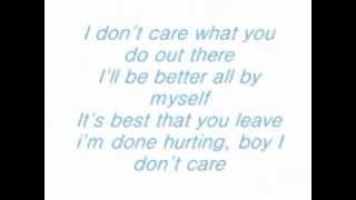 I don&#39;t care by Aleesia lyrics