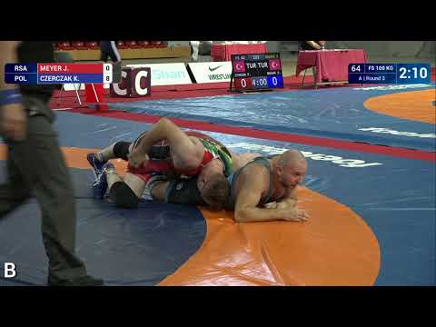Round 3 FS - 100 kg: J. MEYER (RSA) v. K. CZERCZAK (POL)