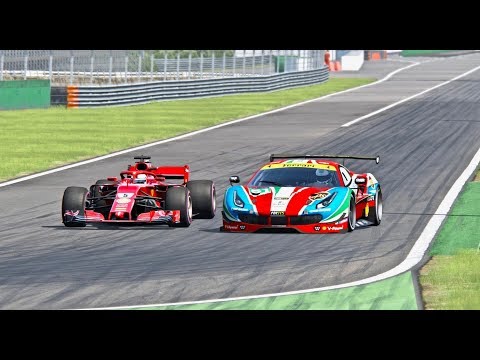 Ferrari F1 2018 VS Ferrari 488 GTE - Monza