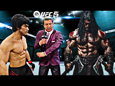 Bruce Lee 🐉 vs The Crazy Executioner 💀🔪 | Brutal Fantasy Fight 💥👊(EA SPORTS UFC 5) (4K HDR) MR. JOJO