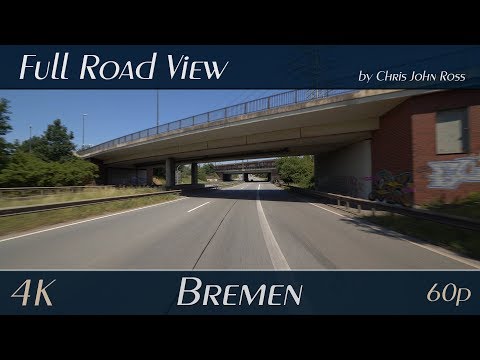 Bremen, Germany: Häfen, Burglesum - Beim Industriehafen, Autobahn (A281) - 4K (UHD/2160p/60p) Video