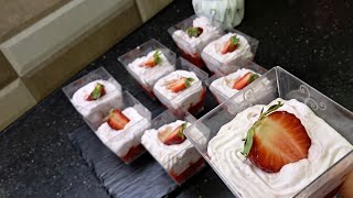 تحلية الفراولة 🍓 اسهل وألذ موس الفراولة اقتصادية بدون جيلاتين ولا بيض ❌️كريمة طازجة