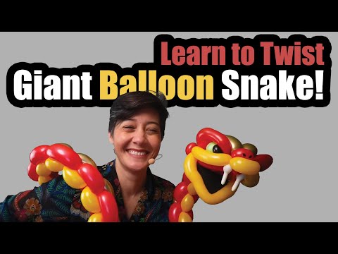 🎈🐍Learn to Twist Giant Balloon Snake🎈 (Balloon Art How To)