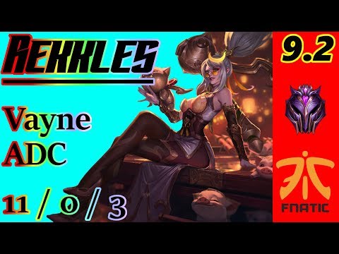 Rekkles as Vayne ADC | S9 Patch 9.2 | EUW Master | Full Gameplay