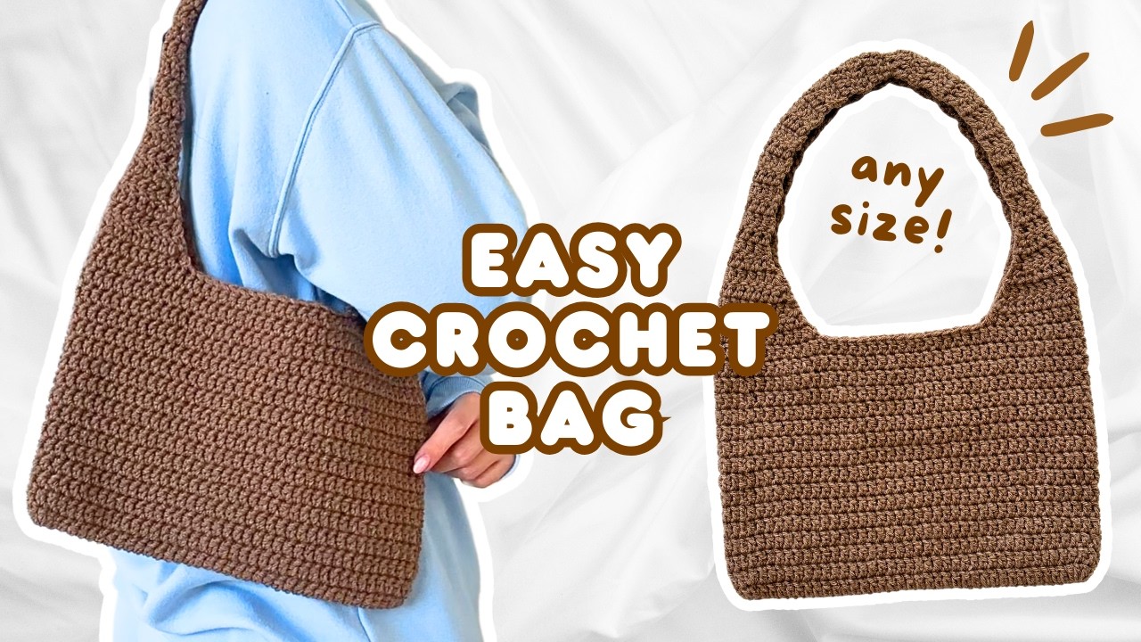 easy crochet tote bag tutorial for BEGINNERS | how to crochet a shoulder bag step-by-step