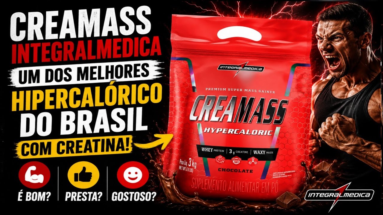 Miniatura da avaliação em vídeo de Hipercalórico Creamass Integralmedica 3kg Chocolate