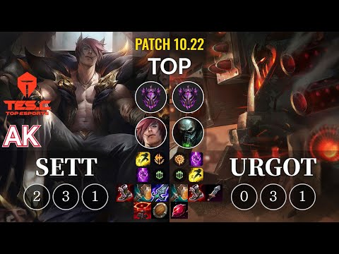 TES AK Sett vs Urgot Top - KR Patch 10.22