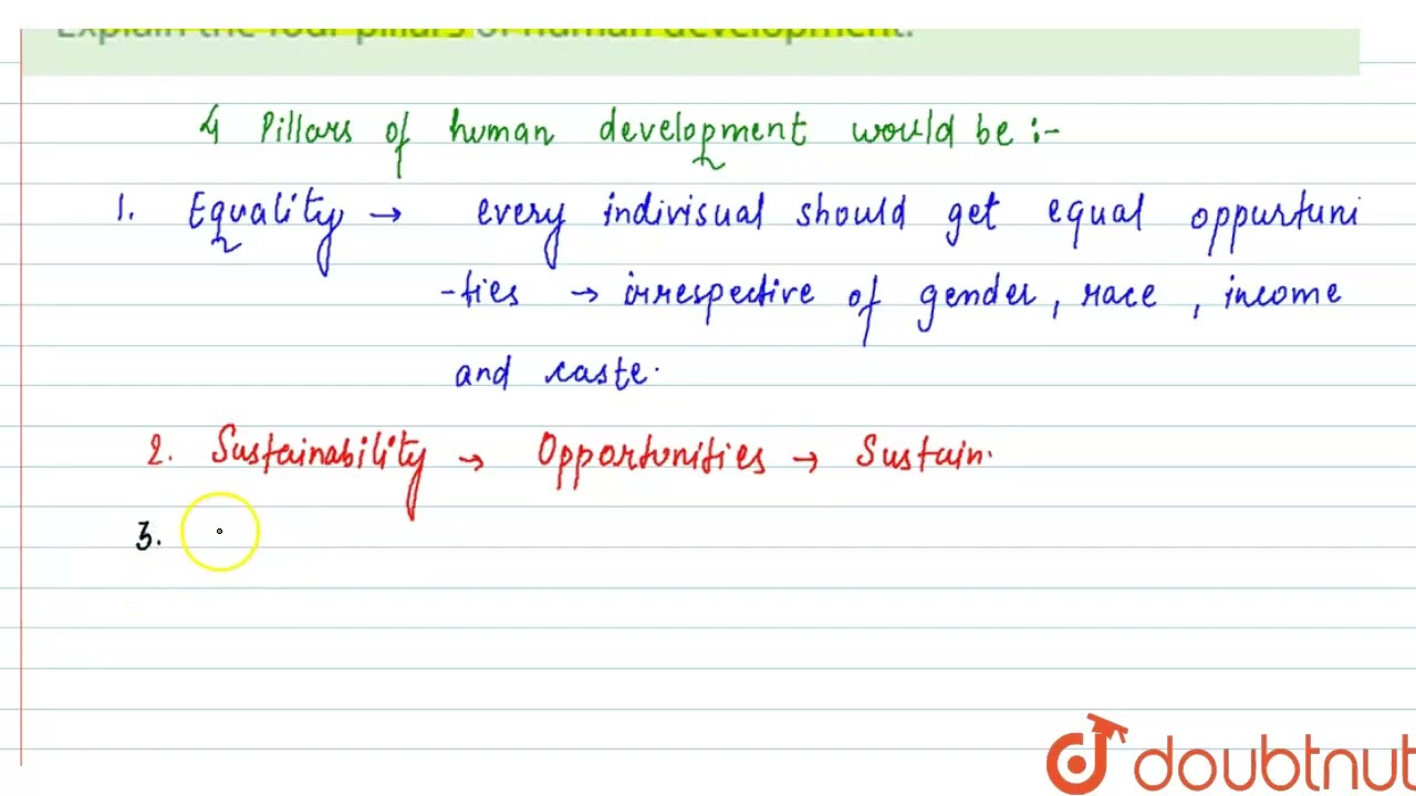Explain the four pillars of human development. | CLASS 12 | HUMAN DEVELOPMENT | GEOGRAPHY | Doub...