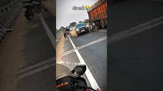 Heavy Crash 😭 #caraccident #bikeaccident #crash #moodoff #moodoffstatus #yts #ytshorts #roadrage