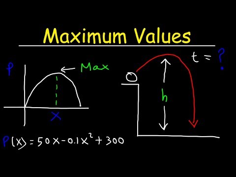 Maximum and Minimum Value Word Problems - Quadratic Equations Video