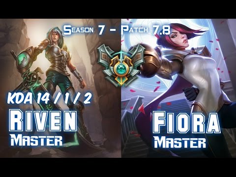 RIVEN MASTER vs FIORA MASTER Top - Patch 7.8 KR Ranked