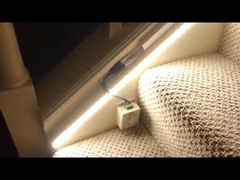 Led stair lighting run with pir motion detectors in parallel