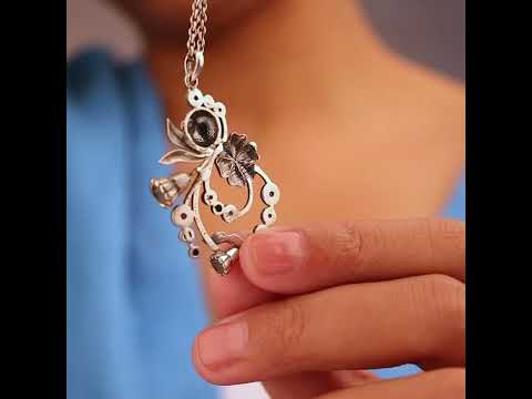 Blossom Silver Circle Pendant with chain by Moha