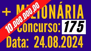 Mais Milionaria de hoje 24/08, Mais Milionária de hoje, Resultado Milionária hoje,