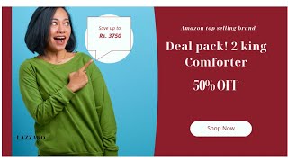 50% Off Winter Comforter pack of 2 King. Amazon Top selling Brand😍