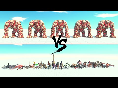 5x Lava Golem Vs All Units ARBS | Animal Revolt Battle Simulator