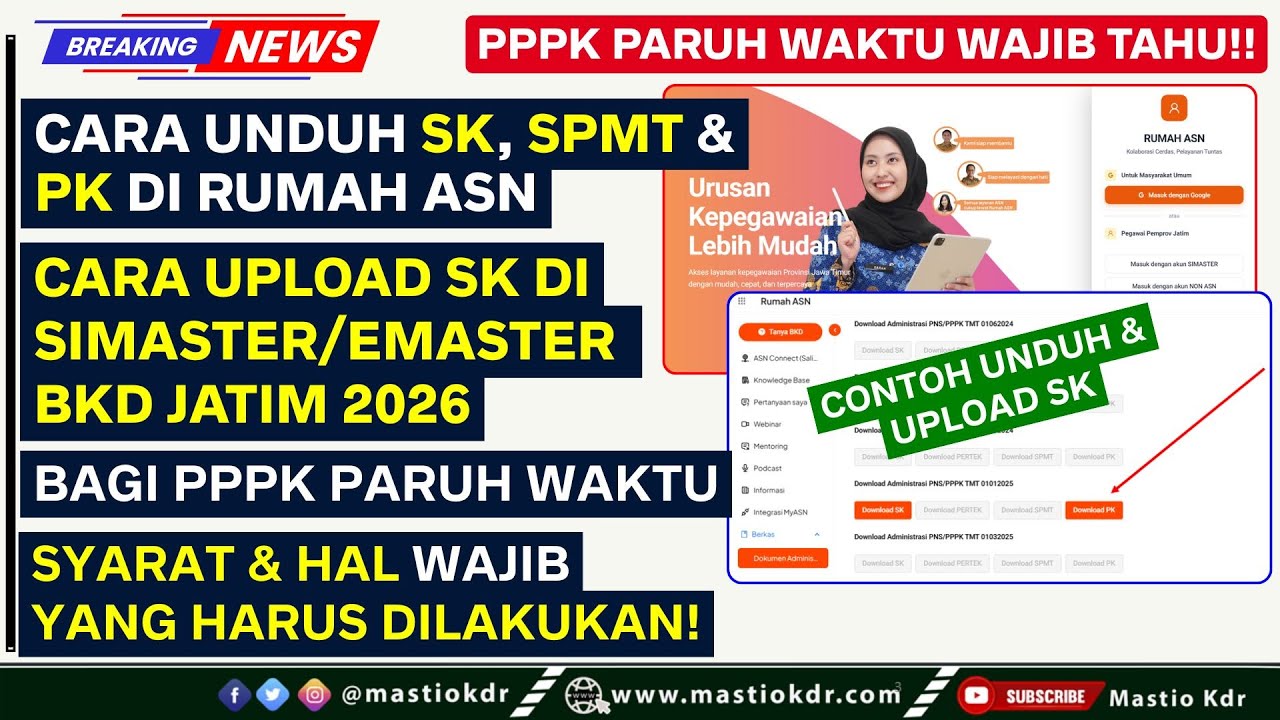 How to Download & Upload SK, SPMT, and PK PPPK Part-Time at Home ASN & SIMASTER/EMASTER East Java...