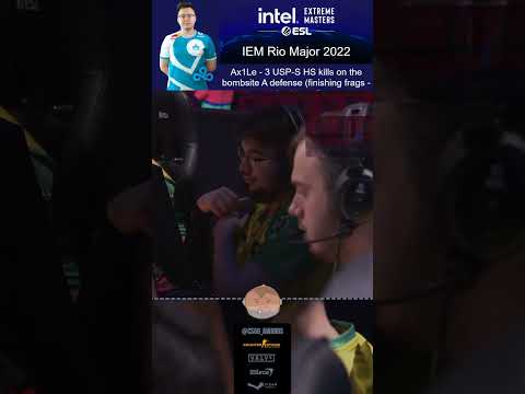 Ax1Le - 3 USP-S HS kills on the bombsite A defense (finis.. (MOUZ vs Cloud9) - IEM Rio Major 2022