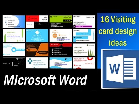 16 Visiting card design ideas in MS Word Part 1   Microsoft Word Tutorial Video
