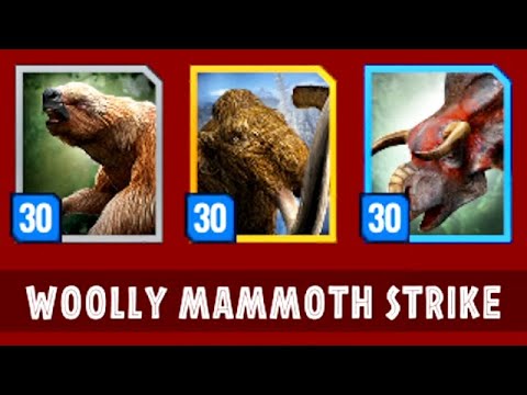 MAX LEVEL 30 WOOLLY MAMMOTH BOSS EPIC STRIKE EVENT (JURASSIC WORLD ALIVE)