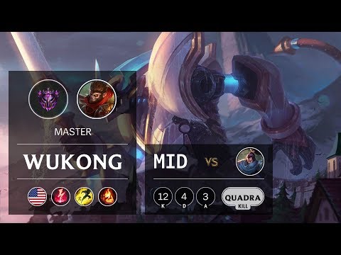 Wukong Mid vs Yasuo - NA Master Patch 9.18