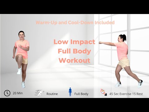 20-Min Full Body Low Impact Cardio Workout at Home Entrenamiento de Bajo Impacto para Todo el Cuerpo