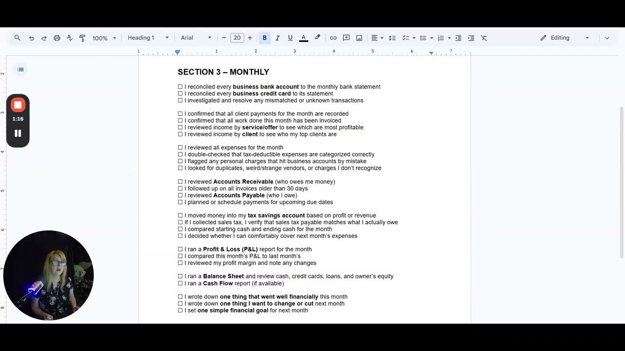 Mastering Your Monthly Bookkeeping Checklist 📊