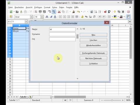 LibreOffice Calc - Data entry via a form