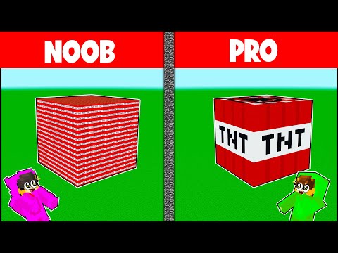 OLIP TV - OLIP VS JEYJEY TNT Build Battle Challenge! NOOB VS PRO | Minecraft