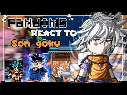 Fandoms react to son goku /Fandoms react to/ gacha react to/ react to goku/#reaction/react to
