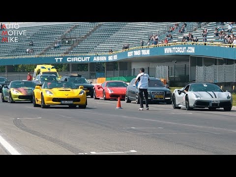 DRAG RACE: CORVETTE C7 Z06 vs 488 GTB vs GT3 RS vs C63 AMG