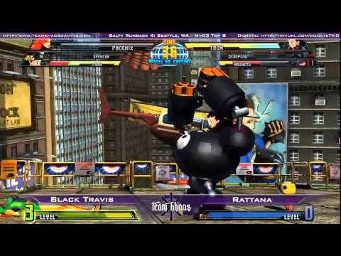Salty Runback 4 MvC3 Singles Top 8 - Black Travis vs Rattana - GF