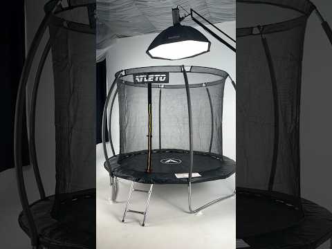 Батут дитячий 252 см з внутрішньою сіткою та драбинкою Atleto чорний - фото 1 - id-p2106851580