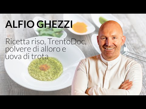 Ricetta riso, TrentoDoc, polvere di alloro e uova di trota