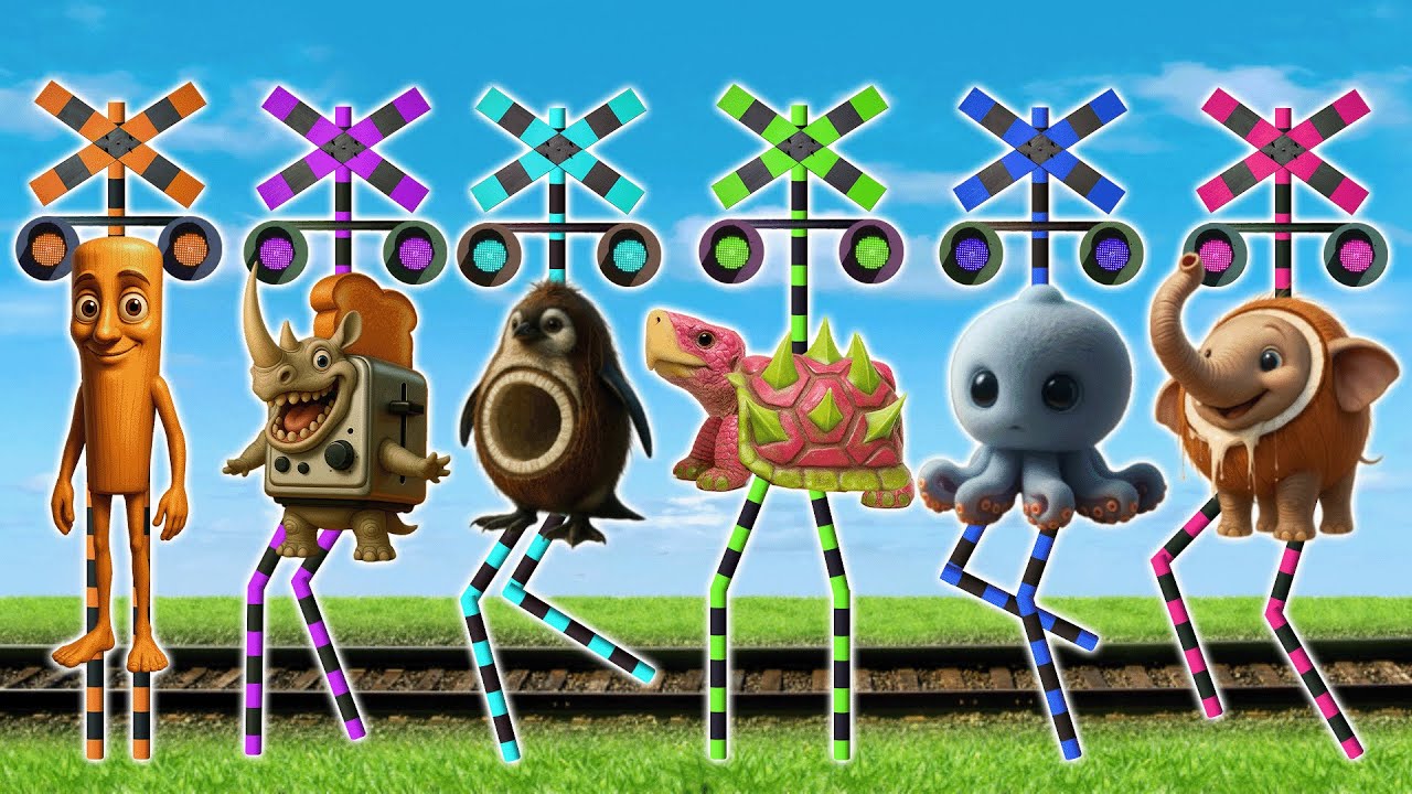 【線路アニメ】トゥン・トゥン・トゥン・サフールの魔法の杖 🐹🐸🐰 Italian Incredibox as Fumikiri Railroad Crossings Meme