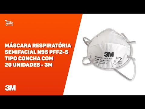 Máscara Respiratória Semifacial N95 PFF2-S Tipo Concha com 20 Unidades 3M-HB004116743 - Video