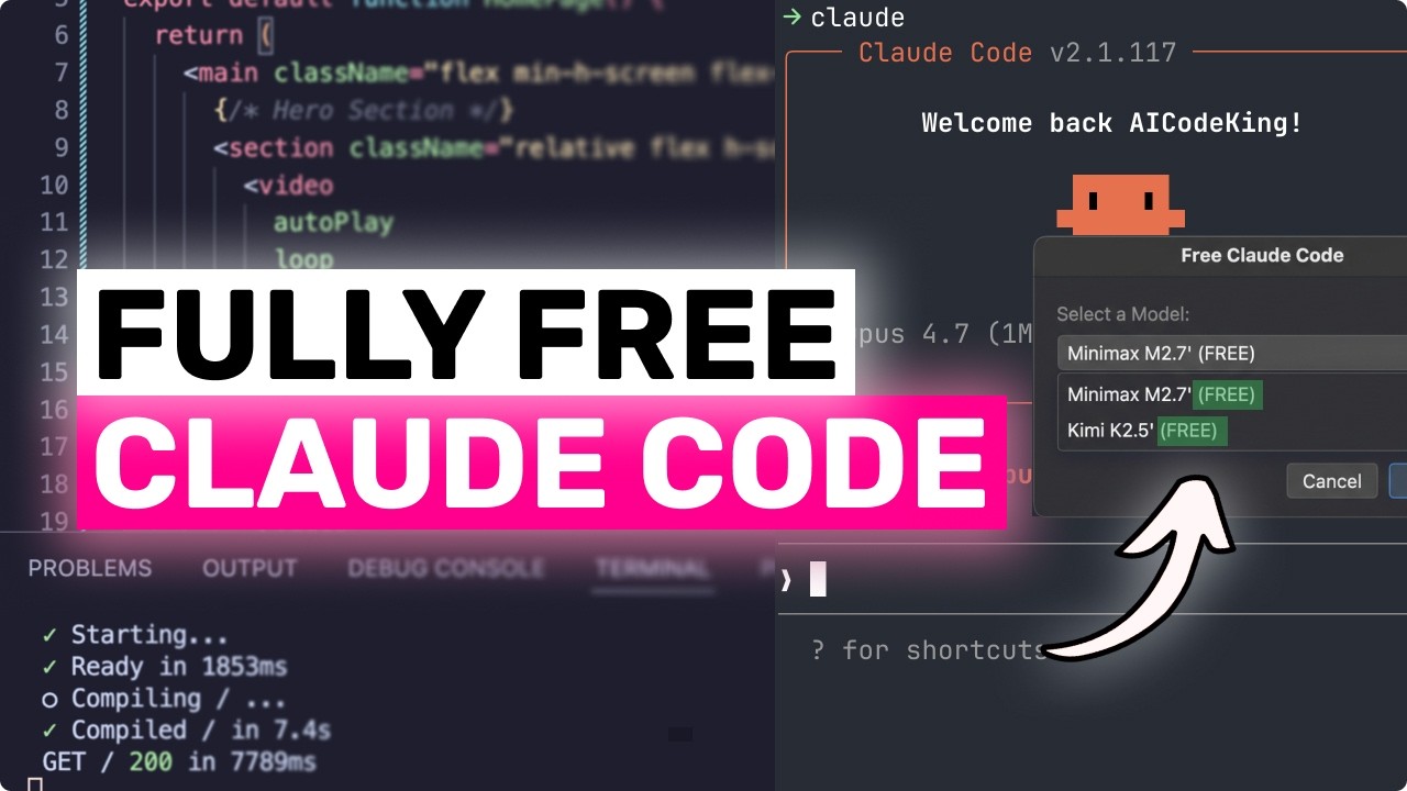 Fully Free Claude Code: This SIMPLE SETUP MAKES Claude Code FULLY FREE!