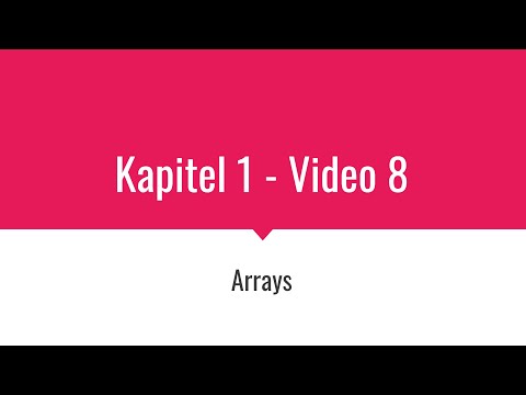 DHBW Java Vorlesung TINF19 - Kapitel 1 - Video 8 - Arrays