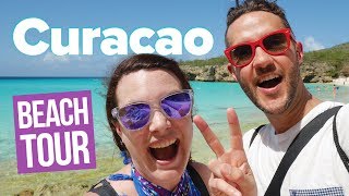 CURACAO ISLAND BEACH TOUR! 🌤🌴 Blue water, beach pigs and cliff jumping.