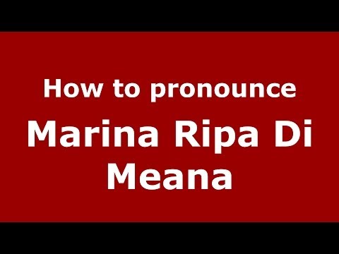 How to pronounce Marina Ripa Di Meana (Italian/Italy) - PronounceNames.com