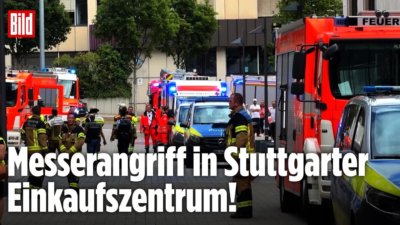 STUTTGART: Frau im Einkaufszentrum mit Messer attackiert – Täter flüchtig! Polizei ermittelt!
